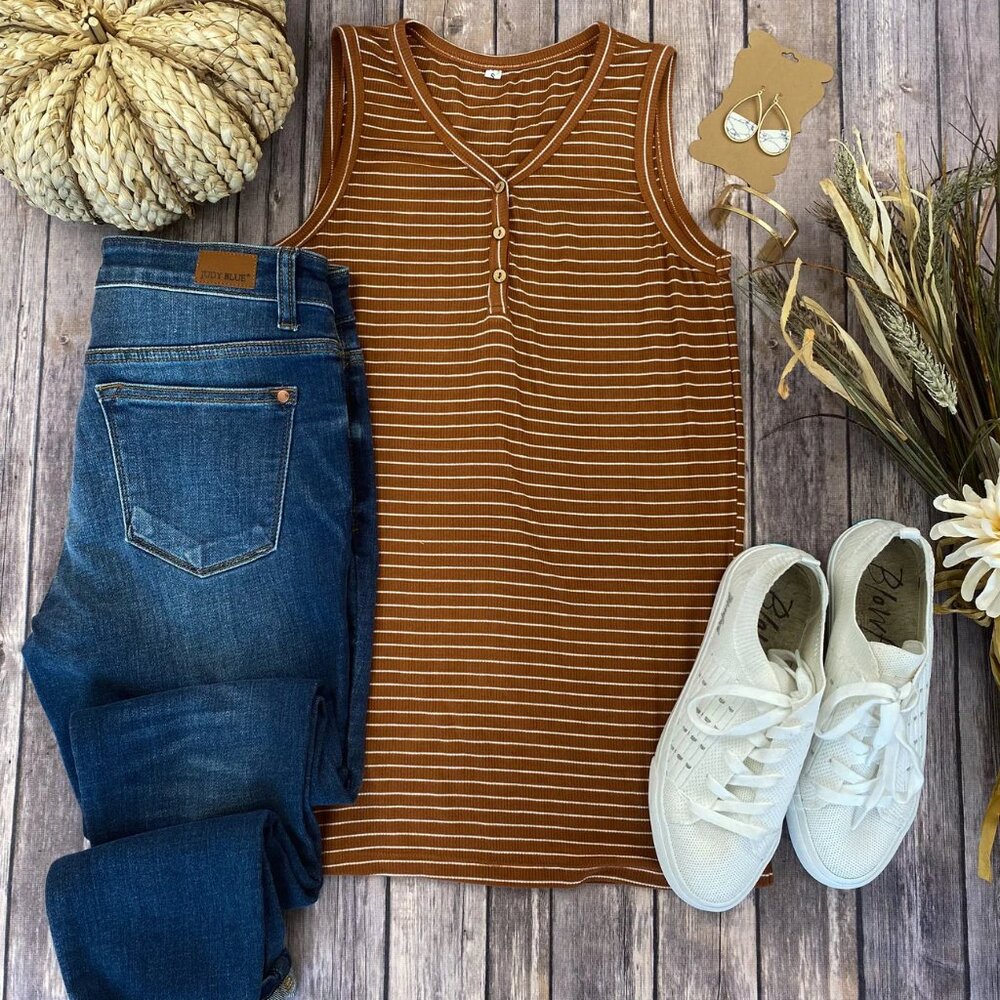 Addison Tank - Rust Stripe